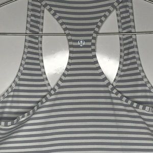 Lululemon Cool Racerback Gray Striped Tanka